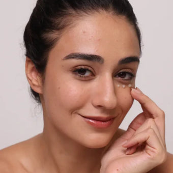 Dab small dots gently around the eye area