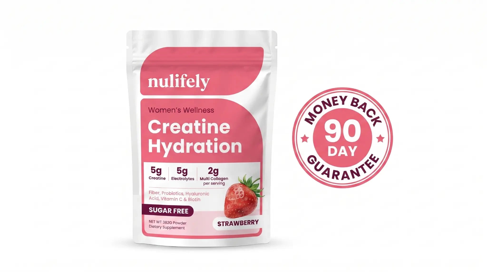 Nulifely Creatine Hydration with 90-day money-back guarantee